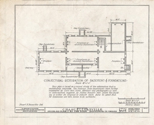 Blueprint HABS VA,89-CHANVI,1- (Sheet 11 of 11) - Chancellorsville (Ruins), State Routes 3 & 610, Chancellorsville, Spotsylvania County, VA