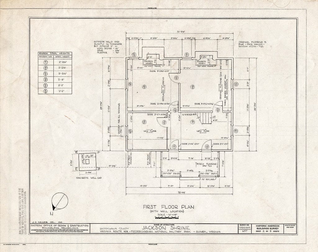 Blueprint HABS VA,89-Guin.V,1- (Sheet 2 of 9) - Jackson Shrine, State Route 606, Fredericksburg, Fredericksburg, VA