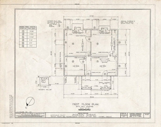 Blueprint HABS VA,89-Guin.V,1- (Sheet 2 of 9) - Jackson Shrine, State Route 606, Fredericksburg, Fredericksburg, VA