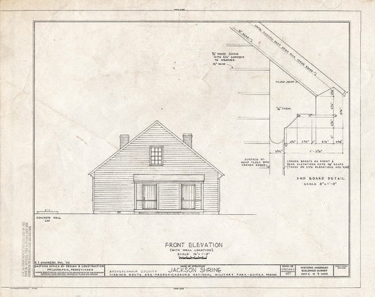 Blueprint HABS VA,89-Guin.V,1- (Sheet 4 of 9) - Jackson Shrine, State Route 606, Fredericksburg, Fredericksburg, VA