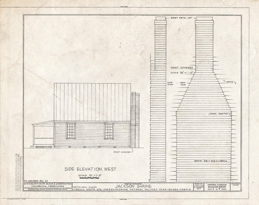 Blueprint HABS VA,89-Guin.V,1- (Sheet 5 of 9) - Jackson Shrine, State Route 606, Fredericksburg, Fredericksburg, VA