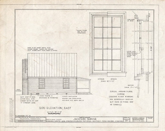Blueprint HABS VA,89-Guin.V,1- (Sheet 7 of 9) - Jackson Shrine, State Route 606, Fredericksburg, Fredericksburg, VA