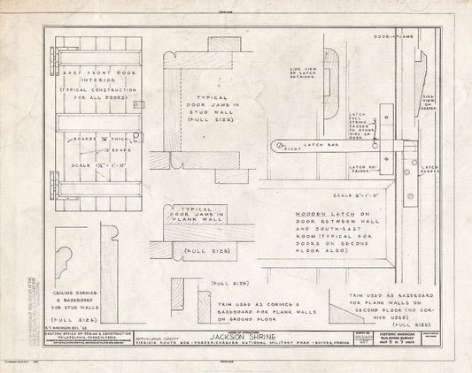 Blueprint HABS VA,89-Guin.V,1- (Sheet 9 of 9) - Jackson Shrine, State Route 606, Fredericksburg, Fredericksburg, VA