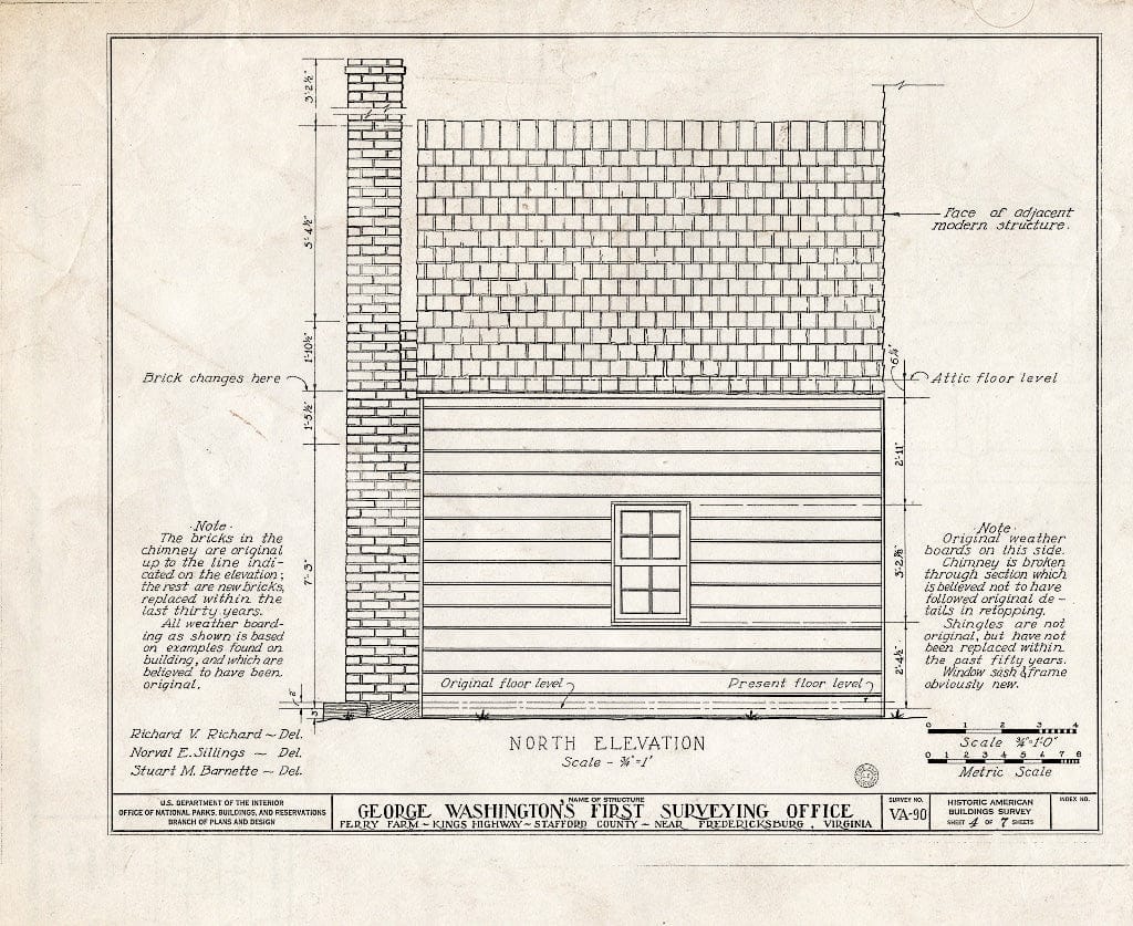 Blueprint HABS VA,90-FAL.V,1- (Sheet 4 of 7) - George Washington Surveying Office, 712 King's Highway, Falmouth, Stafford County, VA