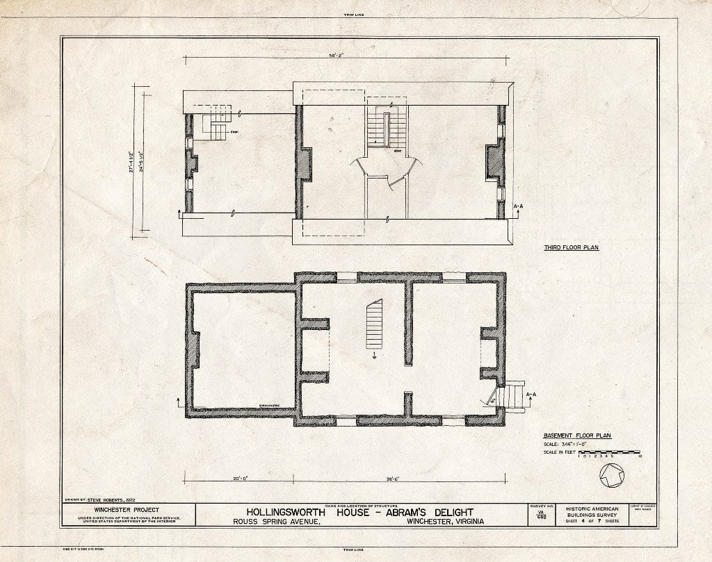 Blueprint HABS VA,35-Win,14- (Sheet 4 of 7) - Abram's Delight, Rouss Spring Avenue, Winchester, Winchester, VA