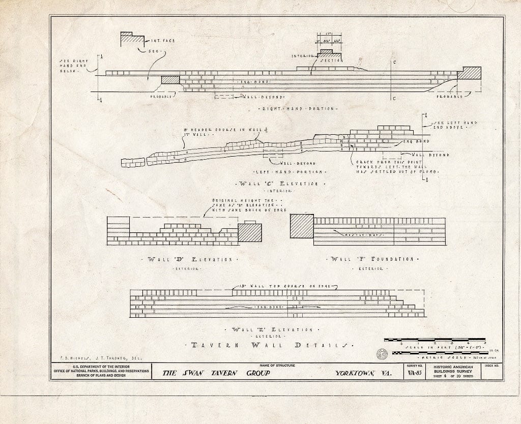 Blueprint HABS VA,100-YORK,10- (Sheet 4 of 10) - Swan Tavern, Main Street, Yorktown, York County, VA