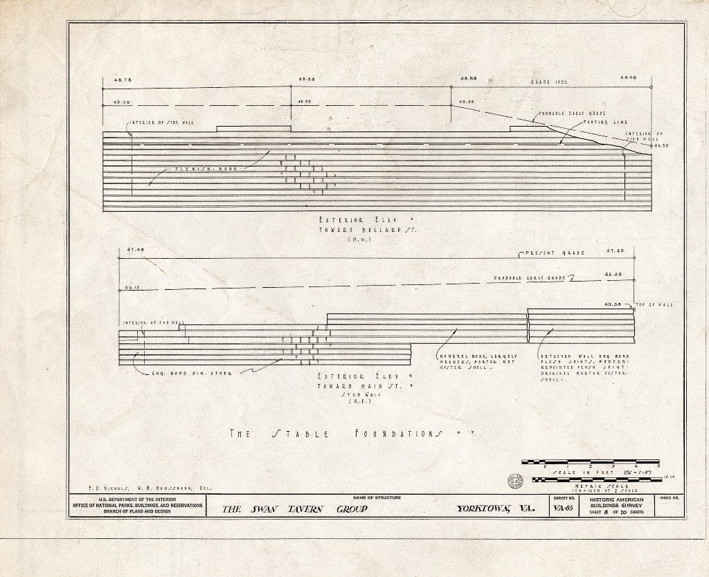 Blueprint HABS VA,100-YORK,10- (Sheet 8 of 10) - Swan Tavern, Main Street, Yorktown, York County, VA