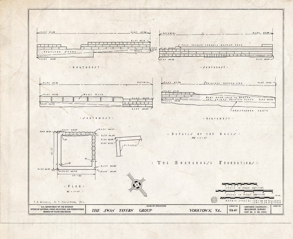 Blueprint HABS VA,100-YORK,10- (Sheet 10 of 10) - Swan Tavern, Main Street, Yorktown, York County, VA