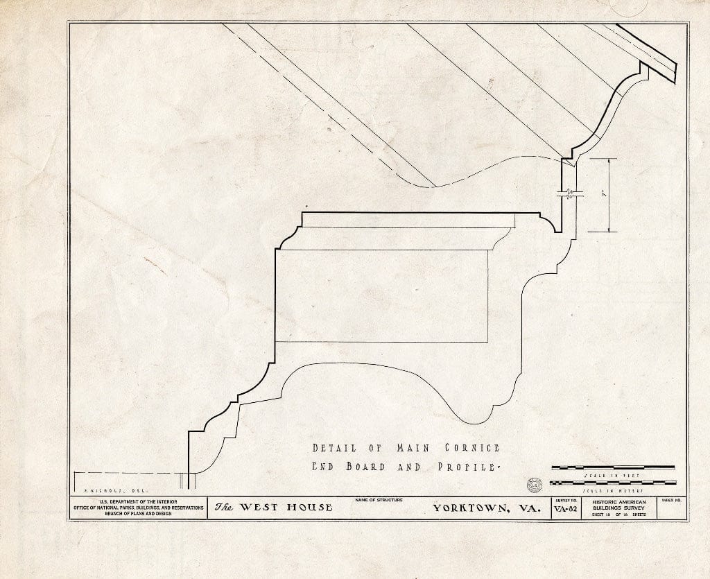 Blueprint HABS VA,100-YORK,9- (Sheet 18 of 18) - West House, Yorktown, York County, VA