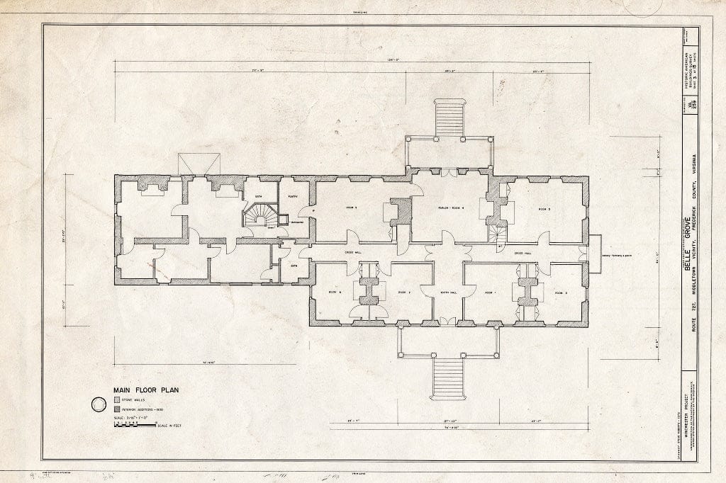 Blueprint HABS VA,35-MIDTO.V,2- (Sheet 3 of 15) - Belle Grove, State Route 727, Middletown, Frederick County, VA