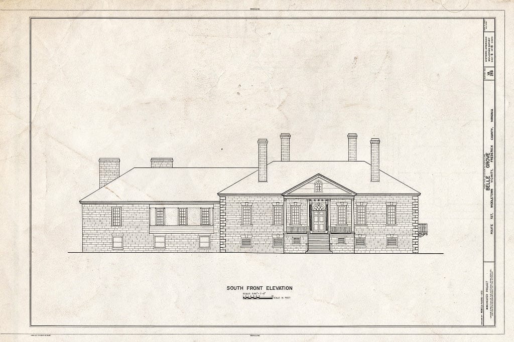 Blueprint HABS VA,35-MIDTO.V,2- (Sheet 5 of 15) - Belle Grove, State Route 727, Middletown, Frederick County, VA