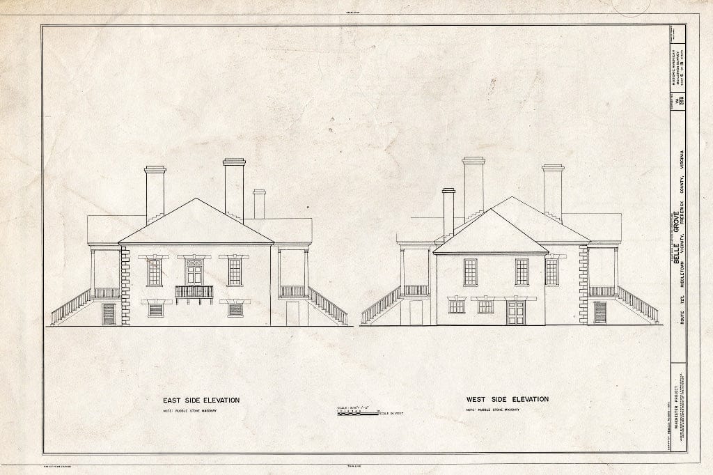 Blueprint HABS VA,35-MIDTO.V,2- (Sheet 6 of 15) - Belle Grove, State Route 727, Middletown, Frederick County, VA