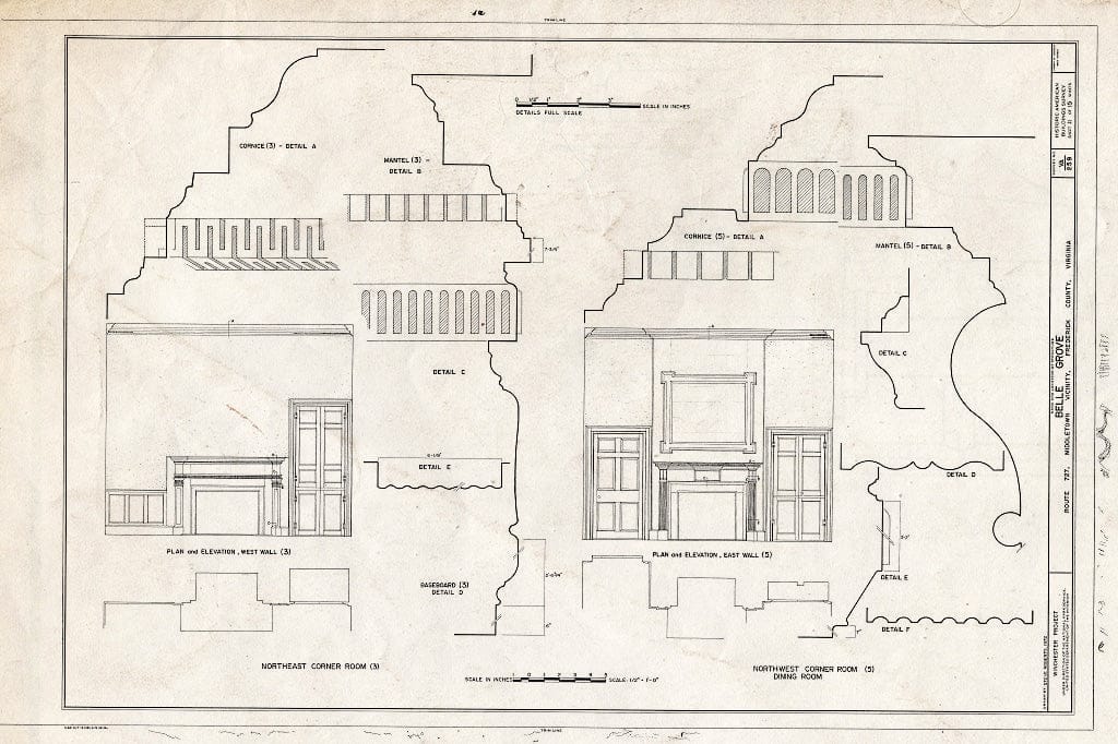 Blueprint HABS VA,35-MIDTO.V,2- (Sheet 11 of 15) - Belle Grove, State Route 727, Middletown, Frederick County, VA