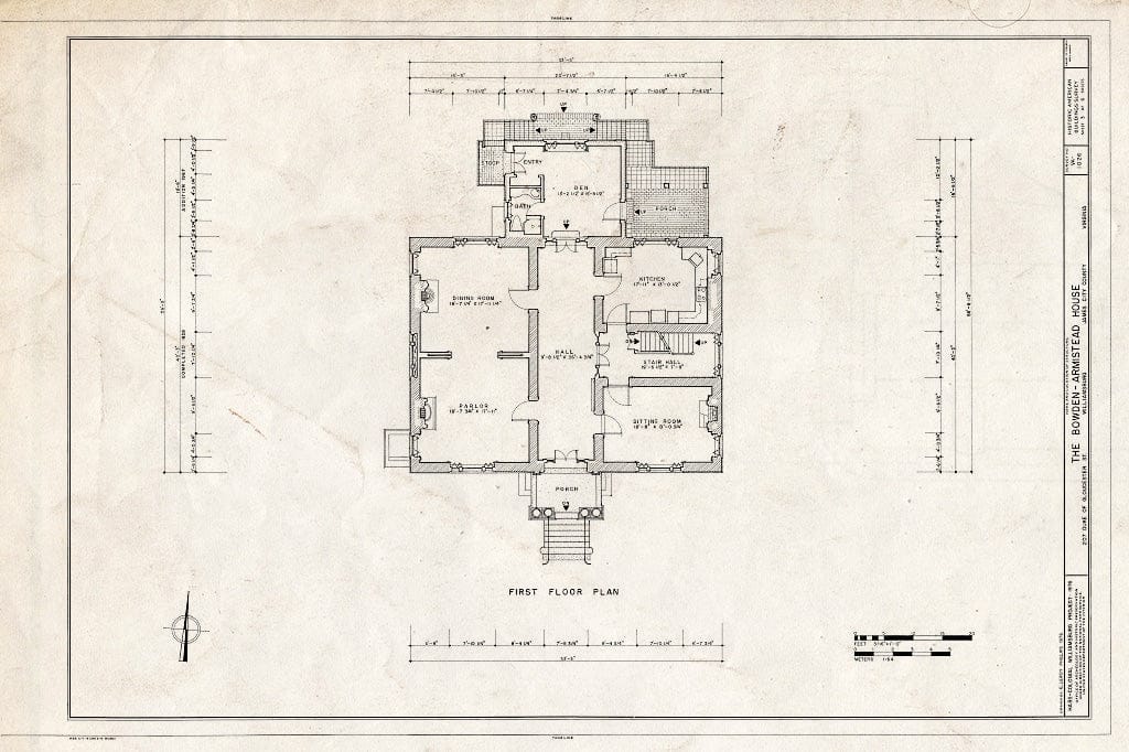 Blueprint HABS VA,48-WIL,64- (Sheet 3 of 6) - Bowden-Armistead House, 207 Duke of Gloucester Street, Williamsburg, Williamsburg, VA