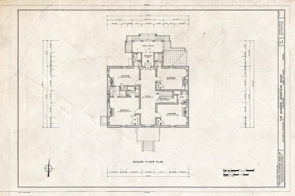 Blueprint HABS VA,48-WIL,64- (Sheet 4 of 6) - Bowden-Armistead House, 207 Duke of Gloucester Street, Williamsburg, Williamsburg, VA