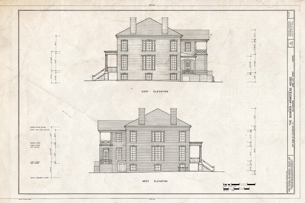 Blueprint HABS VA,48-WIL,64- (Sheet 6 of 6) - Bowden-Armistead House, 207 Duke of Gloucester Street, Williamsburg, Williamsburg, VA