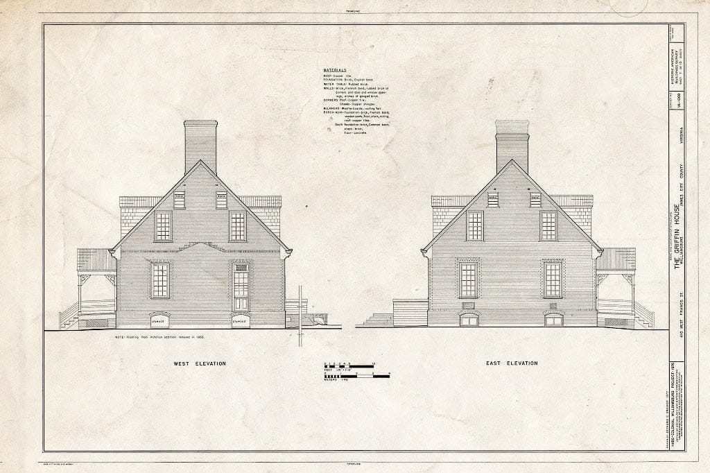Blueprint HABS VA,48-WIL,62- (Sheet 7 of 10) - Griffin House, 410 West Francis Street, Williamsburg, Williamsburg, VA
