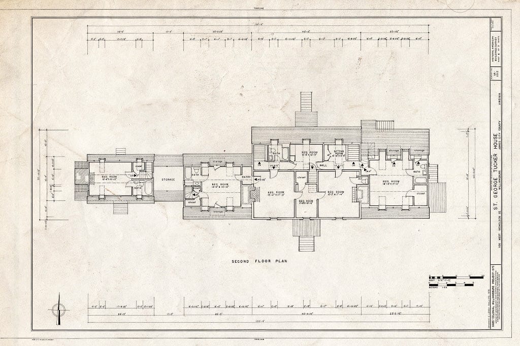 Blueprint HABS VA,48-WIL,33- (Sheet 4 of 7) - St. George Tucker House, 106 West Nicholson Street, Williamsburg, Williamsburg, VA