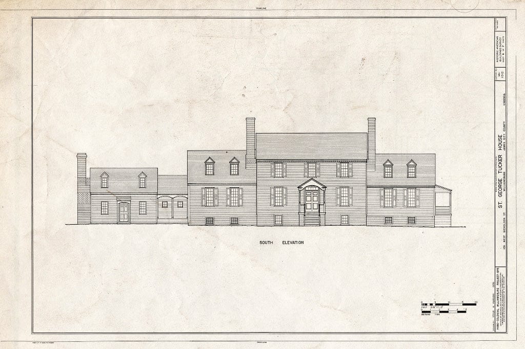 Blueprint HABS VA,48-WIL,33- (Sheet 5 of 7) - St. George Tucker House, 106 West Nicholson Street, Williamsburg, Williamsburg, VA