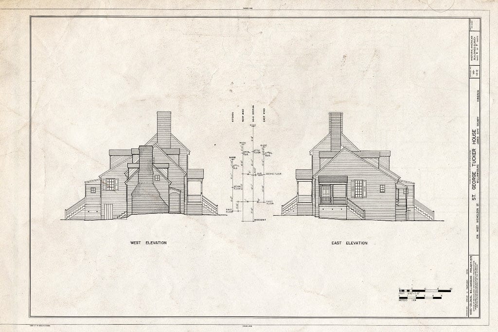 Blueprint HABS VA,48-WIL,33- (Sheet 6 of 7) - St. George Tucker House, 106 West Nicholson Street, Williamsburg, Williamsburg, VA