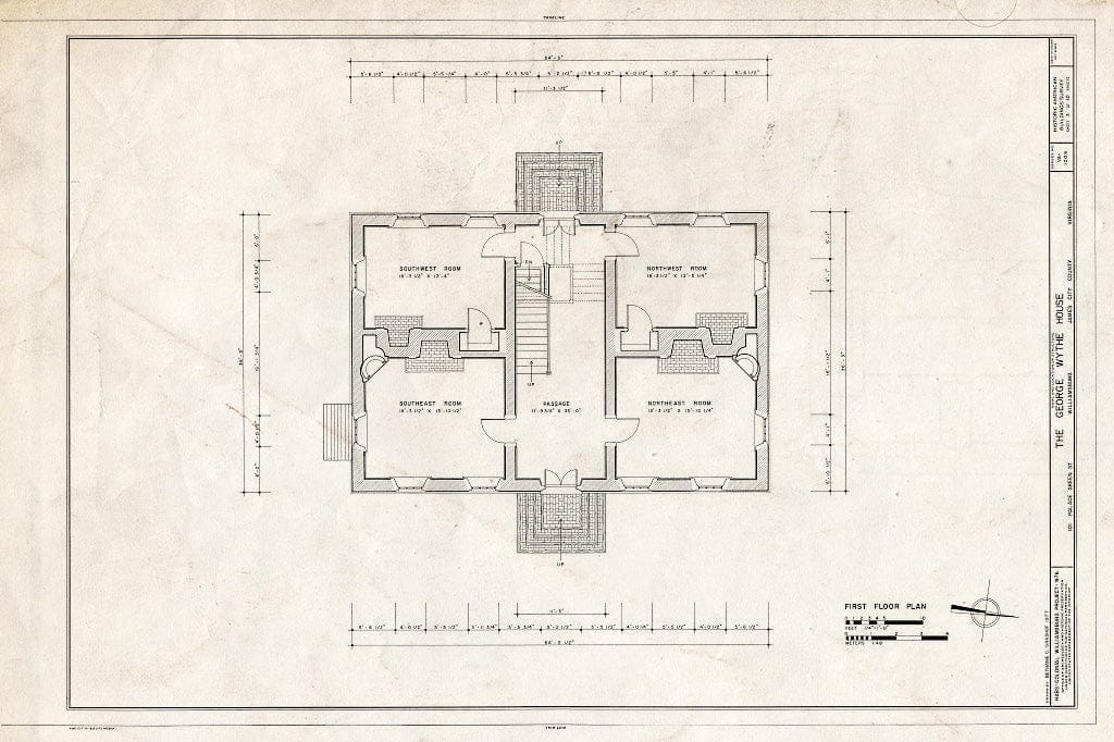 Blueprint HABS VA,48-WIL,16- (Sheet 3 of 10) - George Wythe House, 101 Palace Green Street, Williamsburg, Williamsburg, VA