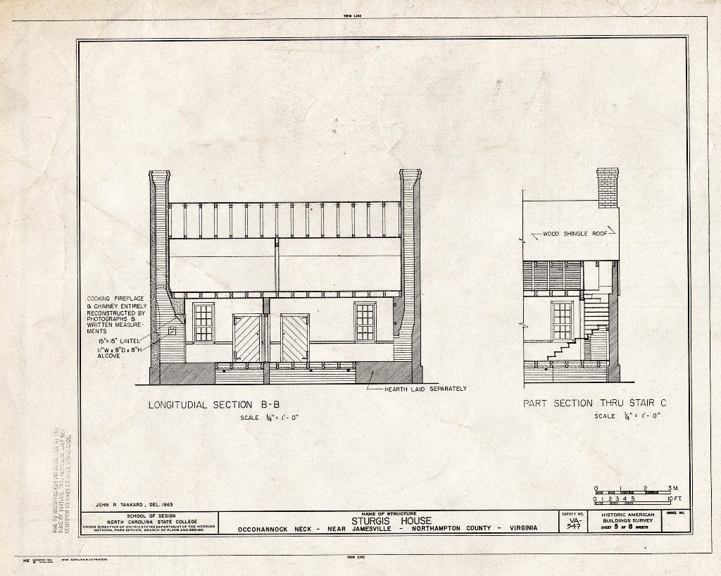 Blueprint HABS VA,66-JAM.V,2- (Sheet 5 of 8) - Sturgis House, Occohannock Creek, Jamesville, Northampton County, VA