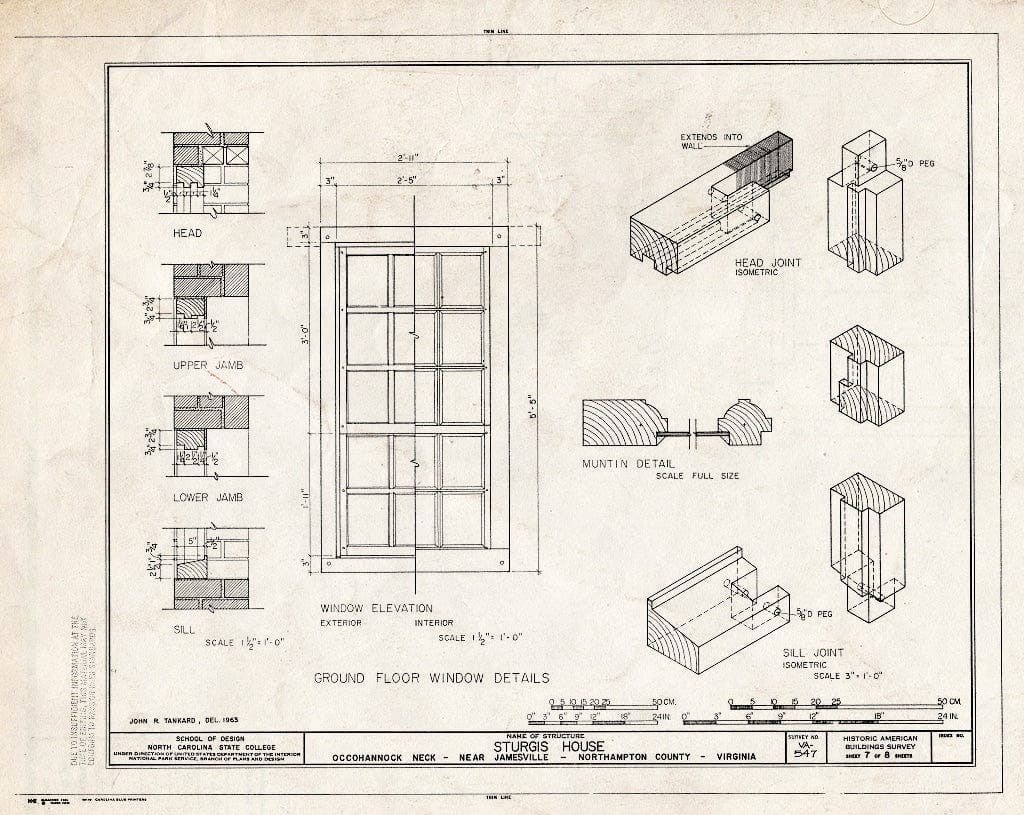 Blueprint HABS VA,66-JAM.V,2- (Sheet 7 of 8) - Sturgis House, Occohannock Creek, Jamesville, Northampton County, VA