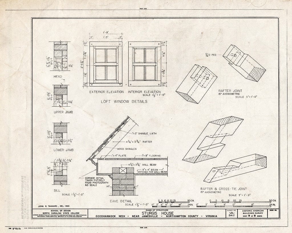 Blueprint HABS VA,66-JAM.V,2- (Sheet 8 of 8) - Sturgis House, Occohannock Creek, Jamesville, Northampton County, VA