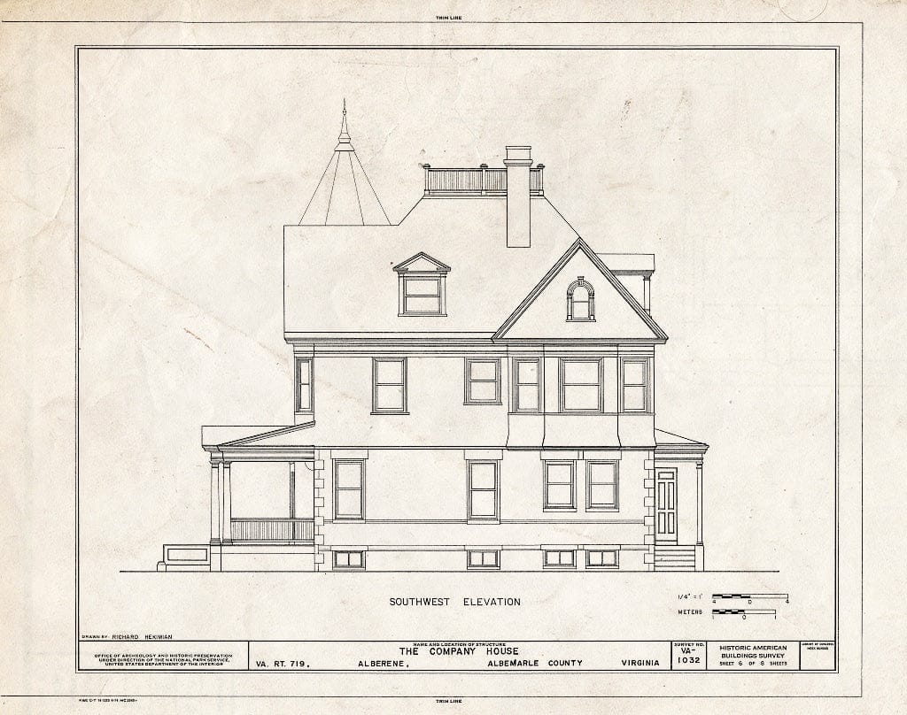 Blueprint HABS VA,2-ALB,1- (Sheet 6 of 8) - Company House, State Route 719, Alberene, Albemarle County, VA