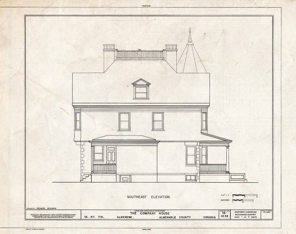 Blueprint HABS VA,2-ALB,1- (Sheet 7 of 8) - Company House, State Route 719, Alberene, Albemarle County, VA