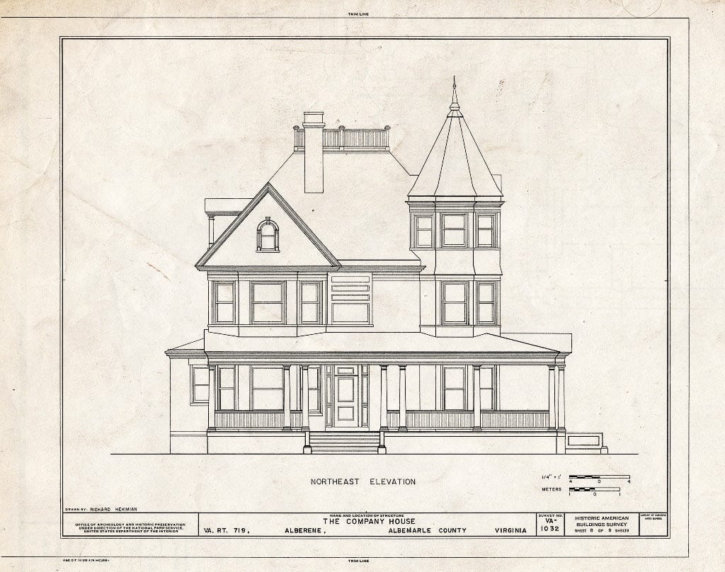 Blueprint HABS VA,2-ALB,1- (Sheet 8 of 8) - Company House, State Route 719, Alberene, Albemarle County, VA