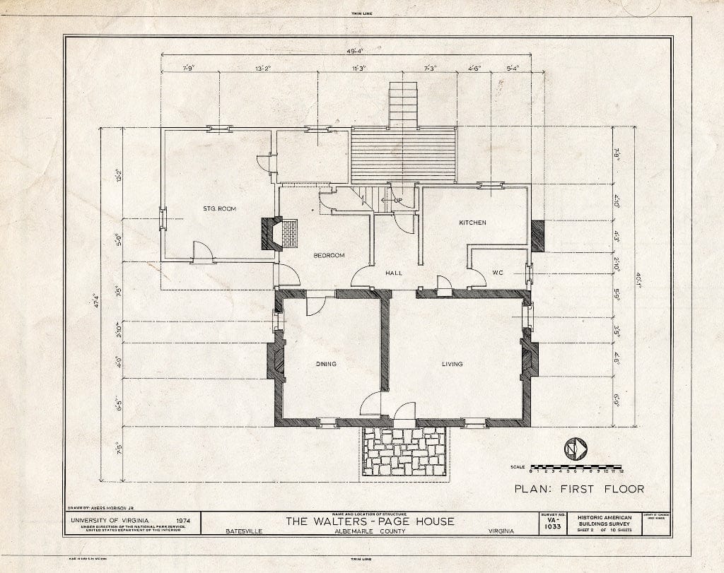 Blueprint HABS VA,2-BATE,2- (Sheet 2 of 10) - Walters-Page House, State Route 692, Opposite State Route 635, Batesville, Albemarle County, VA