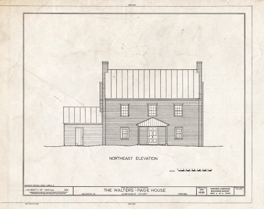 Blueprint HABS VA,2-BATE,2- (Sheet 5 of 10) - Walters-Page House, State Route 692, Opposite State Route 635, Batesville, Albemarle County, VA