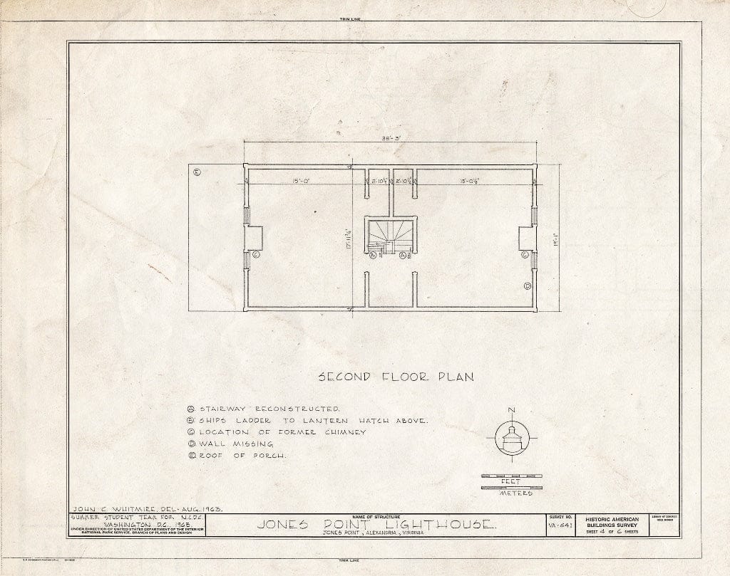 Blueprint HABS VA,7-Alex.V,2- (Sheet 4 of 6) - Jones Point Lighthouse, Jones Point, Potomac River, Alexandria, Independent City, VA