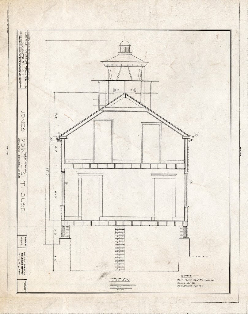 Blueprint HABS VA,7-Alex.V,2- (Sheet 6 of 6) - Jones Point Lighthouse, Jones Point, Potomac River, Alexandria, Independent City, VA