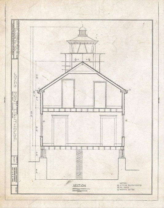 Blueprint HABS VA,7-Alex.V,2- (Sheet 6 of 6) - Jones Point Lighthouse, Jones Point, Potomac River, Alexandria, Independent City, VA