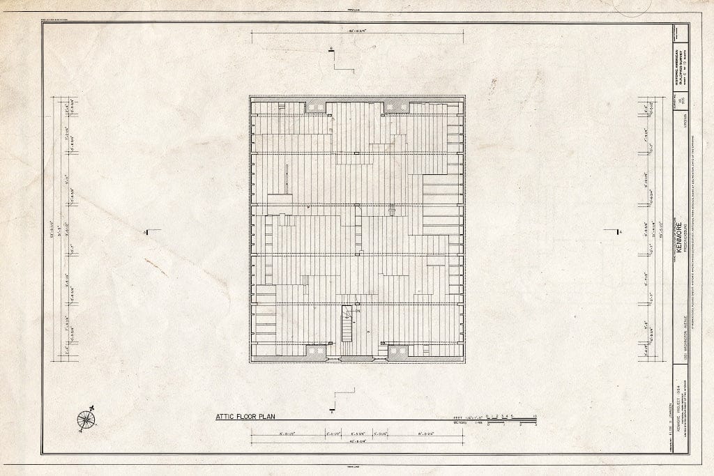 Blueprint HABS VA,89-FRED,1- (Sheet 6 of 19) - Kenmore, 1201 Washington Avenue, Fredericksburg, Fredericksburg, VA