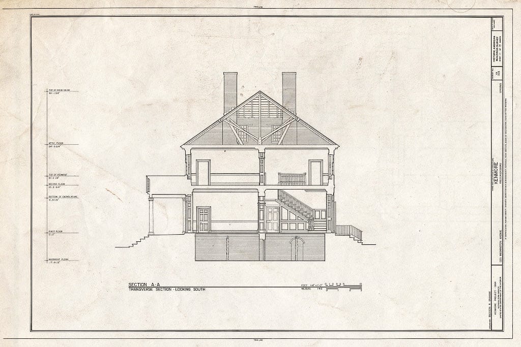 Blueprint HABS VA,89-FRED,1- (Sheet 11 of 19) - Kenmore, 1201 Washington Avenue, Fredericksburg, Fredericksburg, VA