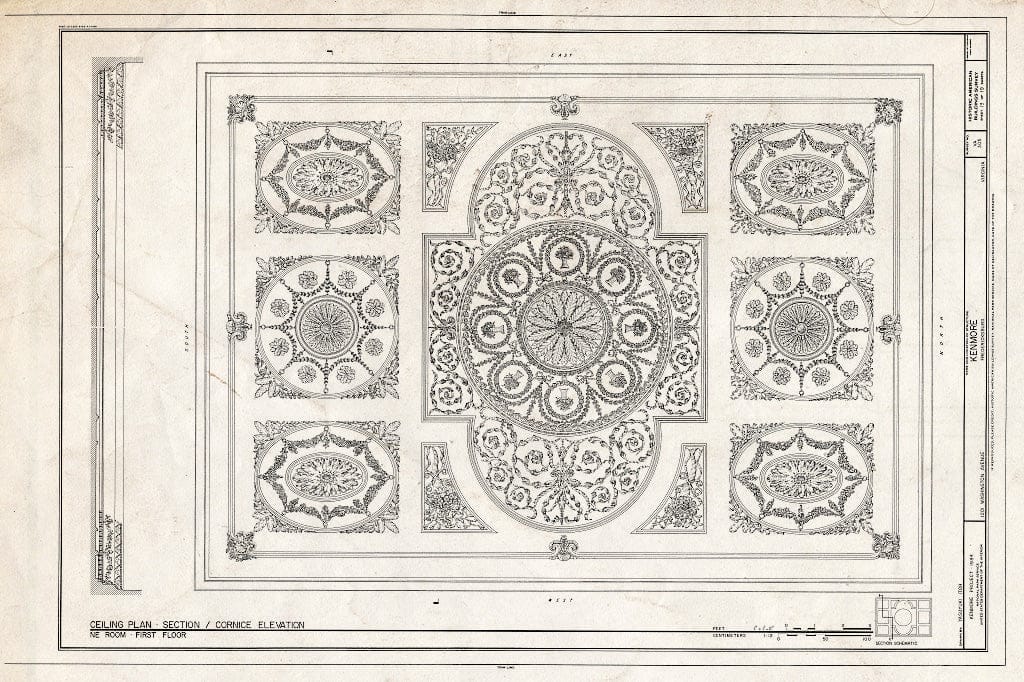 Blueprint HABS VA,89-FRED,1- (Sheet 13 of 19) - Kenmore, 1201 Washington Avenue, Fredericksburg, Fredericksburg, VA