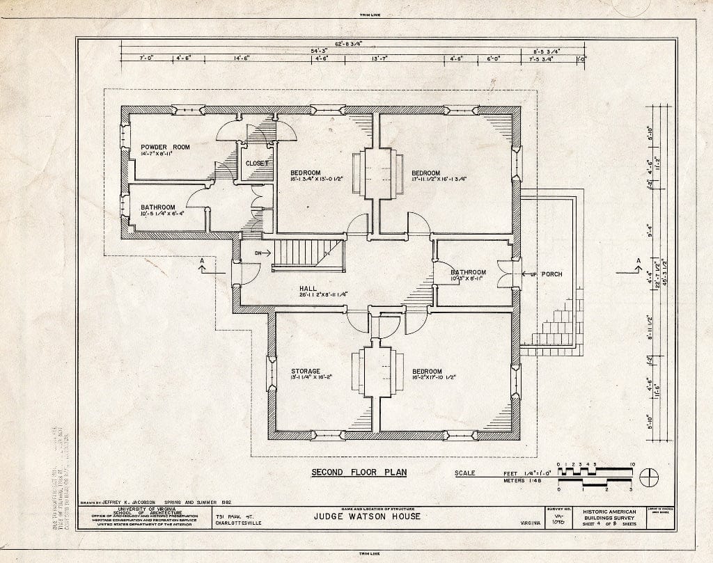 Blueprint HABS VA,2-Char,9- (Sheet 4 of 8) - Judge Watson House, 713 Park Street, Charlottesville, Charlottesville, VA