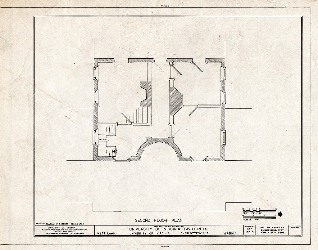 Blueprint HABS VA,2-Char,1-G- (Sheet 4 of 6) - University of Virginia, Pavilion IX, West Lawn, University of Virginia, Charlottesville, Charlottesville, VA