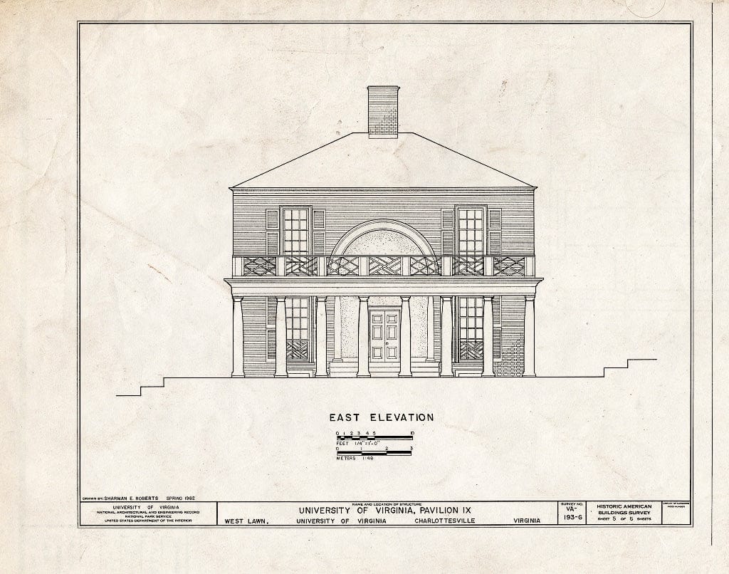 Blueprint HABS VA,2-Char,1-G- (Sheet 5 of 6) - University of Virginia, Pavilion IX, West Lawn, University of Virginia, Charlottesville, Charlottesville, VA