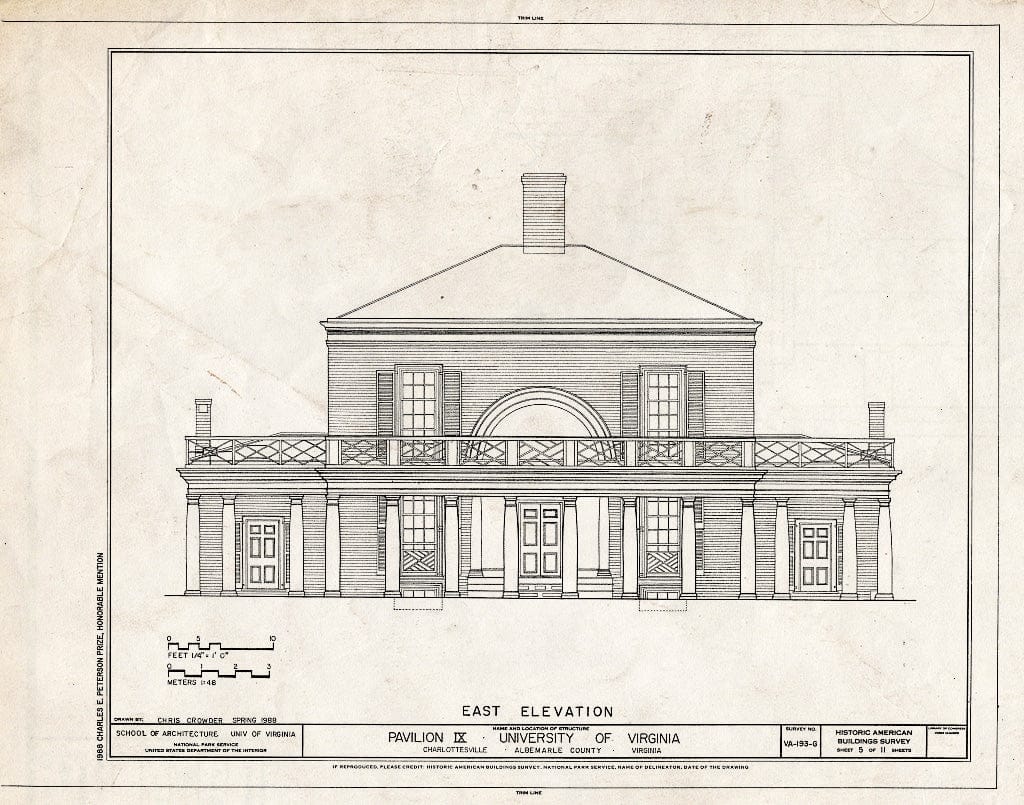 Blueprint HABS VA,2-Char,1-G- (Sheet 5 of 11) - University of Virginia, Pavilion IX, West Lawn, University of Virginia, Charlottesville, Charlottesville, VA
