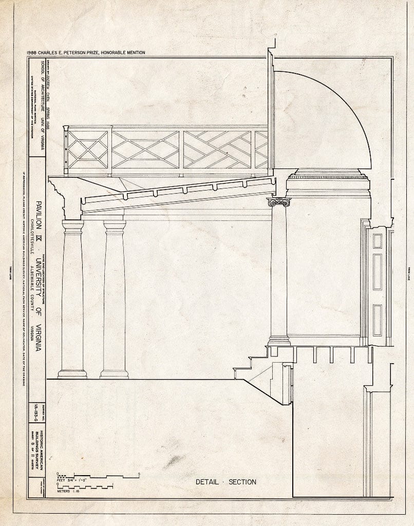 Blueprint HABS VA,2-Char,1-G- (Sheet 8 of 11) - University of Virginia, Pavilion IX, West Lawn, University of Virginia, Charlottesville, Charlottesville, VA