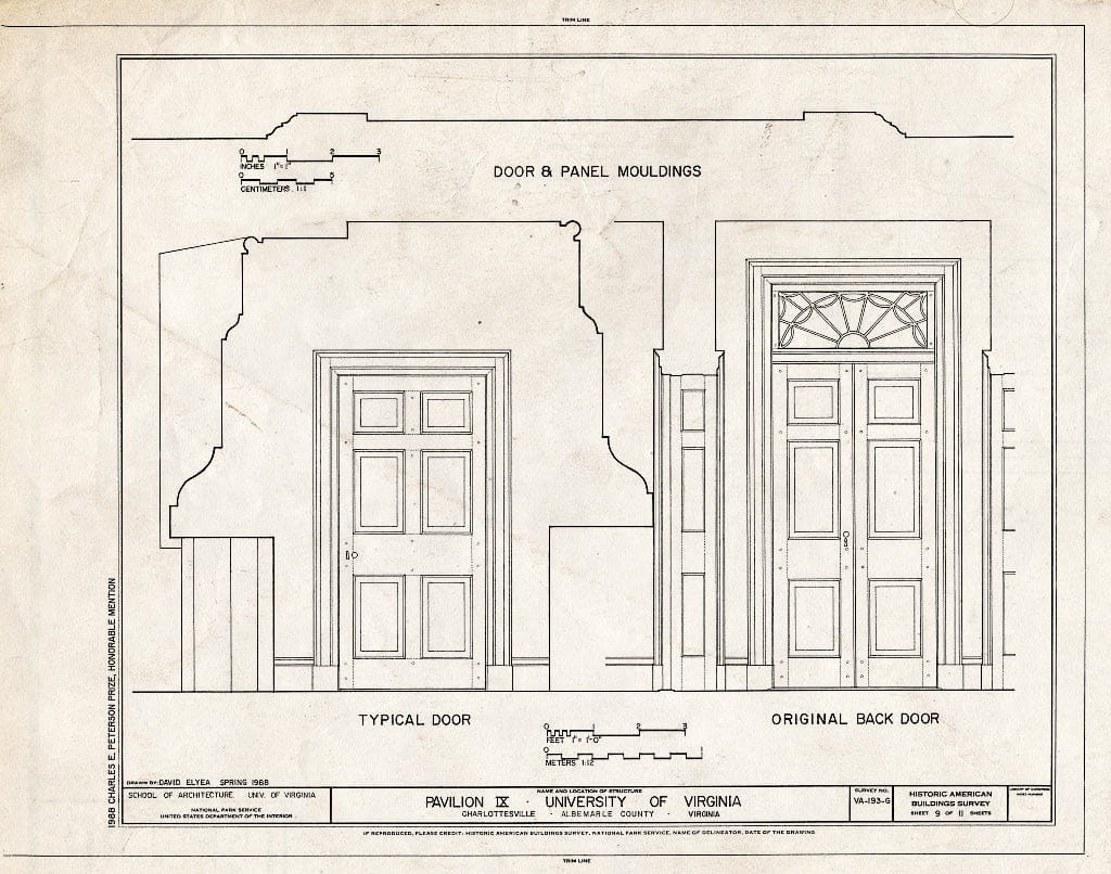 Blueprint HABS VA,2-Char,1-G- (Sheet 9 of 11) - University of Virginia, Pavilion IX, West Lawn, University of Virginia, Charlottesville, Charlottesville, VA