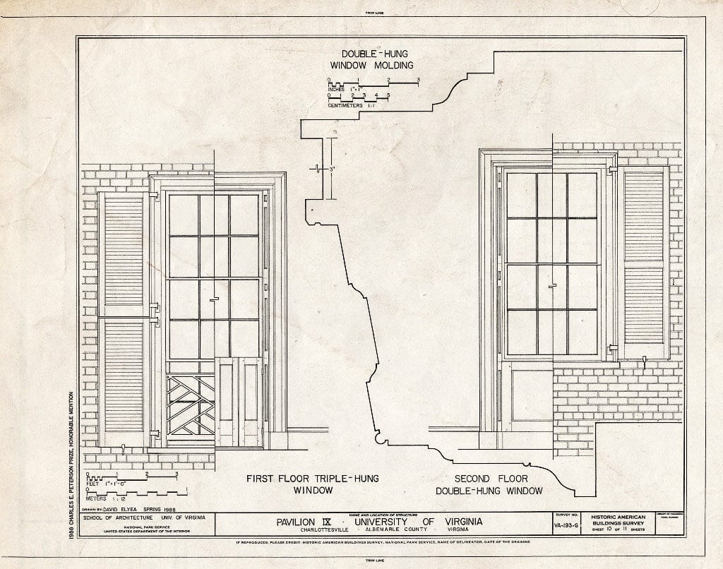 Blueprint HABS VA,2-Char,1-G- (Sheet 10 of 11) - University of Virginia, Pavilion IX, West Lawn, University of Virginia, Charlottesville, Charlottesville, VA
