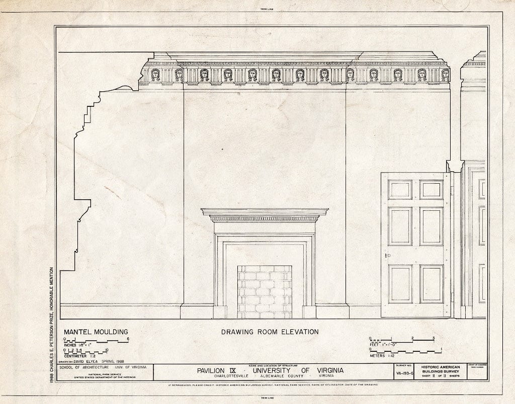 Blueprint HABS VA,2-Char,1-G- (Sheet 11 of 11) - University of Virginia, Pavilion IX, West Lawn, University of Virginia, Charlottesville, Charlottesville, VA
