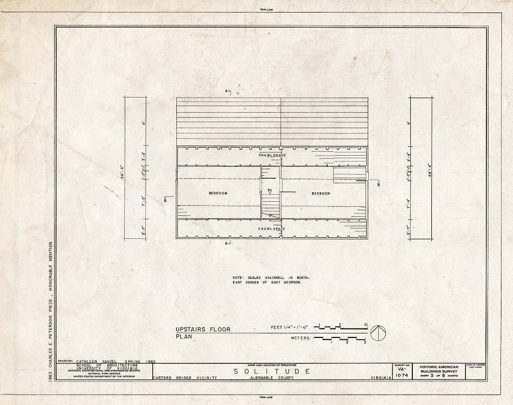Blueprint HABS VA,2-CARB.V,1- (Sheet 3 of 8) - Solitude, State Route 20, Scottsville, Albemarle County, VA