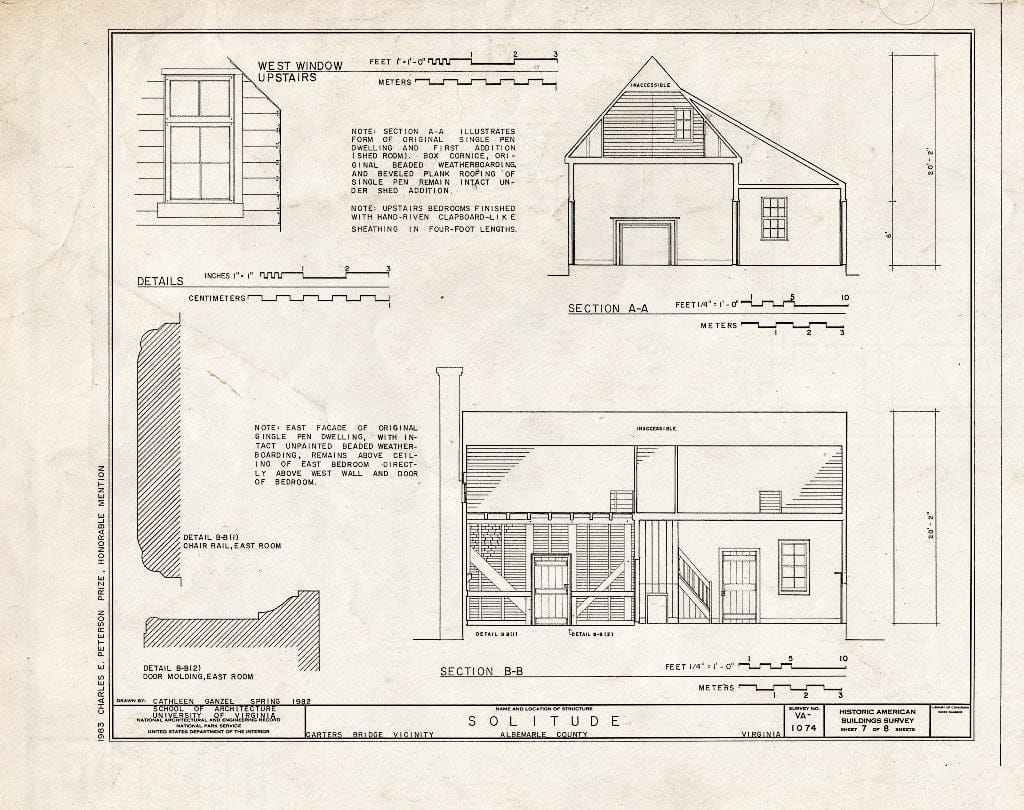 Blueprint HABS VA,2-CARB.V,1- (Sheet 7 of 8) - Solitude, State Route 20, Scottsville, Albemarle County, VA