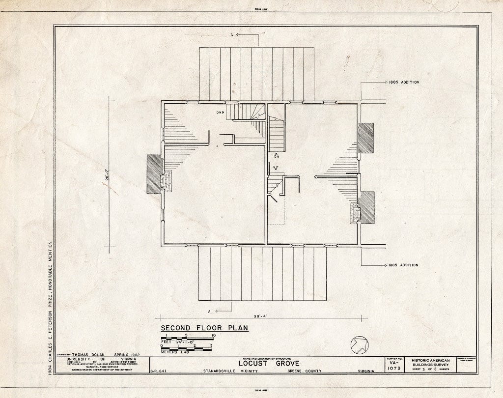 Blueprint HABS VA,40-STANA.V,1- (Sheet 3 of 8) - Locust Grove, State Route 641, Stanardsville, Greene County, VA